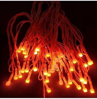 gaman Yılbaşı Aydınlatması 10 Metre 220 Vold Sabit Aydınlatma 38 Led Işık- Fişli Turuncu