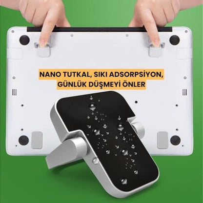 Coofbe 2 Adet Yapışkanlı Katlanılabilir Laptop Standı Portatif Macbook Bilgisayar Laptop Stand Ayagi Siyah
