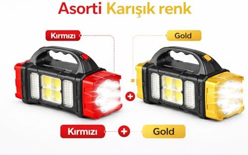 Solar LED Kamp Feneri,, 8 LED Ultra Parlak Taşınabilir Kamp Lambası,, Kamp, Balıkçılık, Acil Durum ve Outdoor Kullanım İçin, Kırmızı,Gold karışık (Asorti) renk