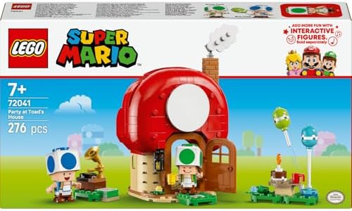 Super Mario Toad Evinde Parti 72041 – 7 Yaş ve Üzeri Çocuklar İçin Parti Temalı Yaratıcı Oyuncak Yapım Seti, Eğlenceli Oyun Deneyimi ve Hediye Fikri, Koleksiyonluk Model (276 Parça)