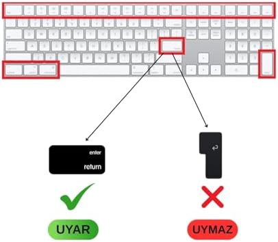 Apple Magic Keyboard 2 A1843 Numerik Türkçe Q Klavye Koruyucu – US ANSI Enter Uyumu Ile Türkçe Yapma Kaplama Ultra İnce Silikon Keyboard Cover Toz ve Sıvı Koruma Siyah