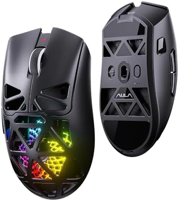 Aula SC620 PAW3311 Sensör 12000 DPI 1000Hz Kablolu ve Kablosuz Gaming Oyuncu Mouse Siyah