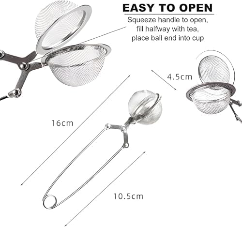 Aputue Çay Süzgeci, 2 Adet Paslanmaz Çelik Uzun Saplı Çay Demleme Filtresi, 2 Renk Seçeneği, İnce Delikli Yeniden Kullanılabilir Çay Topu Filtre, Loose Tea İçin Mükemmel Çay Demleme Aracı