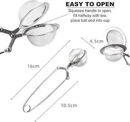 Aputue Çay Süzgeci, 2 Adet Paslanmaz Çelik Uzun Saplı Çay Demleme Filtresi, 2 Renk Seçeneği, İnce Delikli Yeniden Kullanılabilir Çay Topu Filtre, Loose Tea İçin Mükemmel Çay Demleme Aracı
