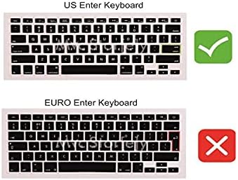 MacBook Air 11 inç Klavye Koruyucu | Arapça Baskılı Silikon, US Enter Uyumlu | A1370 A1465 (2010–2015) Toz ve Sıvı Koruma Siyah