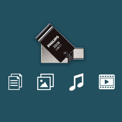 2'si 1 arada OTG Edition Ultra Speed USB-C/USB 3.1 çift USB flash sürücü USB bellek 32 GB PC, dizüstü bilgisayar, bilgisayar, akıllı telefon, tablet, ultra küçük, 180 MB/s'ye kadar