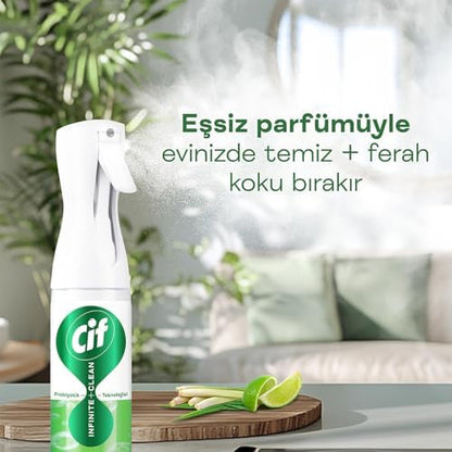 Infinite Clean Doğal Probiyotikli Yedek Şişe Tüm Yüzeyler İçin Misket Limonu & Limon Otu 280 ml