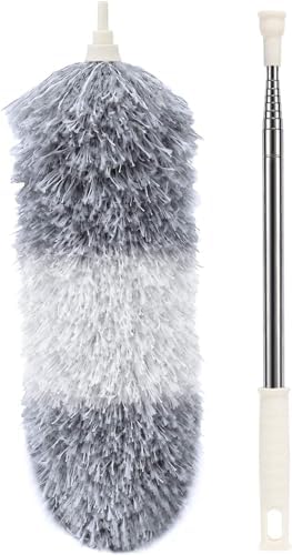 240 Cm Teleskopik Uzatılabilir Mikrofiber Yumuşak Başlıklı Toz Alma Fırçası, Püskülü Bükülebilir Dip Köşe Başlık, Boşluk Temizleme Ve Almak İçin Uzayabilir Fırça