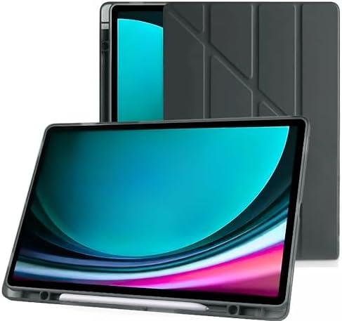 Galaxy Tab S10 FE / S9 FE 10.9 inç Uyumlu Smart Kılıf, S Pen Kalemlikli, Trifold, Esnek, Mat, Darbeye Tam Dayanıklı Tablet Kılıfı (Siyah)