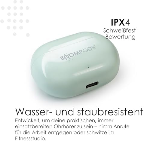 Echobuds Gerçek Kablosuz Kulaklık - Dahili Mikrofonlu Bluetooth Kulak Tomurcukları, 19 Saat Çalma Süresi, Geri Dönüştürülmüş Plastikten Kulak İçi Kulaklıklar, Müzik ve Çağrılar için IPX4 Suya