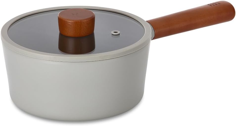 CAM KAPAKLI ALÜMİNYUM DÖKÜM SOS TENCERESİ 18CM GRİ