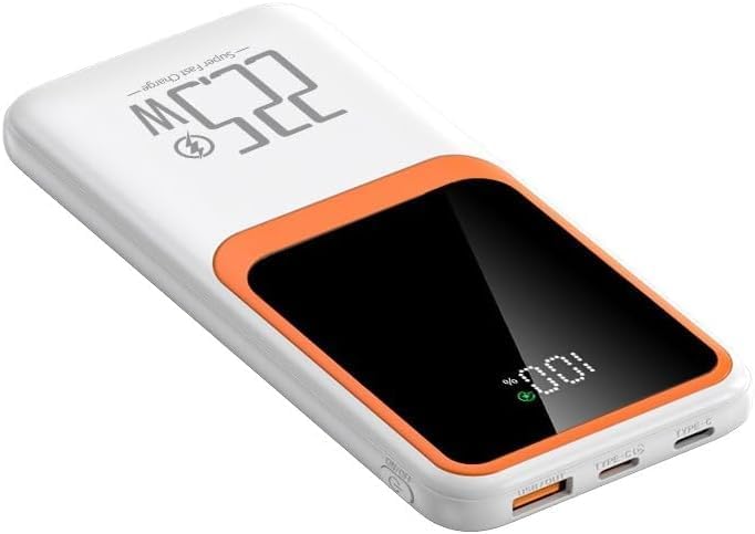 H32 10000 mah power bank PD 20W ve USB 22.5W FAST HIZLI ŞARJ DAHİLİ TYPE C VE LİGHTNİNG KABLOLU DÜNYA STANDARTLARINA UYGUN POLYMER BATARYA BİREBİR AMPER LCD GÖSTERGELİ POWERBANK (BEYAZ)