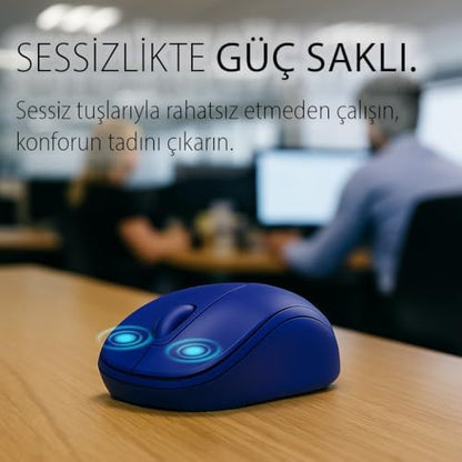 INCA IWM-311RM SILENT WIRELESS MOUSE MAVİ Komple Rubber Soft Yüzey,Sessiz Tuş,Ergonomik Dizayn, Konforlu Dokunuş Hissi,1600Dpı, Usb Alıcı, 10m Çekim,Uzun Pil Ömrü, Enerji Tasarrufu Uyku Modu