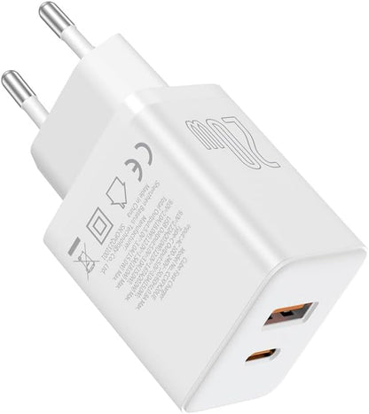 Cube C+U 20W Şarj Cihazı-Beyaz