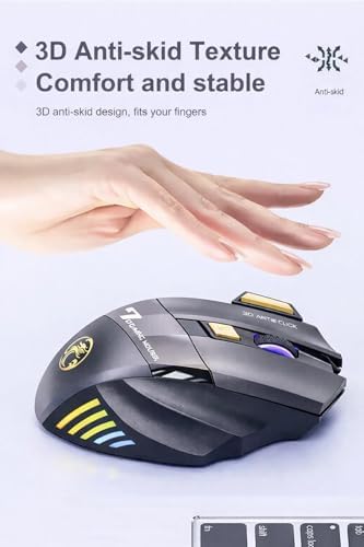 Kablosuz Oyuncu Mouse – 3200 DPI Ayarlanabilir Hassasiyet, RGB 7 Renk LED Aydınlatma, Şarjlı, Ergonomik Tasarım, 2.4GHz Wireless Gaming Mouse | GW-X7 (Gri)