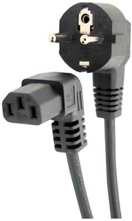 C13 Power Kablo - 90 Derece L Uç - Dik Açılı - Standart Power Kablosu - 1.8 mt