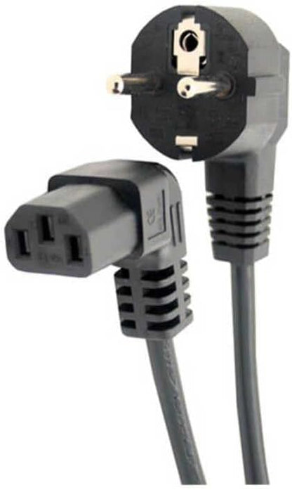 C13 Power Kablo - 90 Derece L Uç - Dik Açılı - Standart Power Kablosu - 1.8 mt