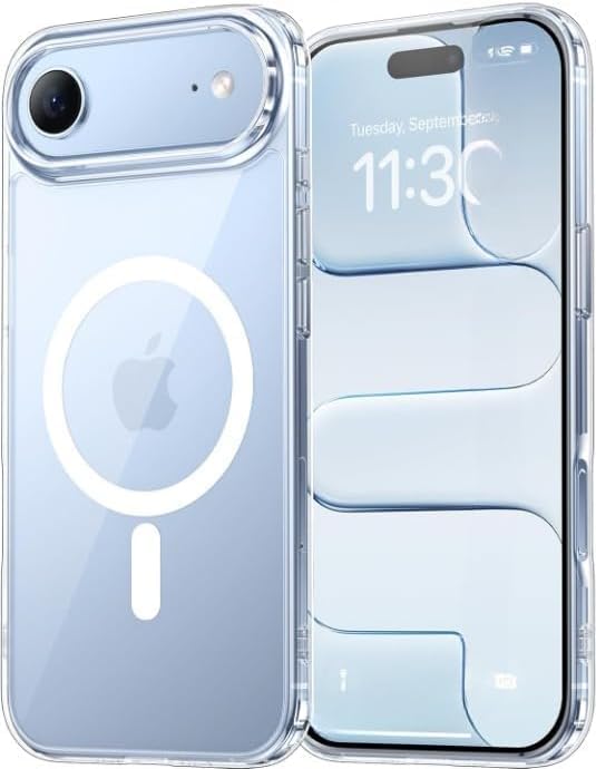iPhone 17 Air Magsafe Uyumlu Kılıf, Yüksek Netlikte Şeffaf Lüks Kapak, Güçlü Mıknatıslı Darbe Emici Kamera Korumalı Telefon Kılıfı
