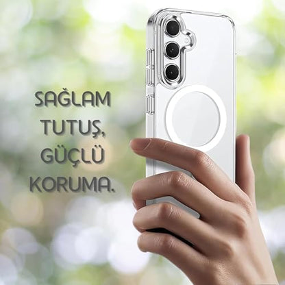 magsafe ile uyumlu ŞEFFAF, KAMERA ÇIKINTILI KORUMALI DARBE EMİCİ KAPAK KABLOSUZ WİRELESS ŞARJ DESTEKLİ SİLİKON TELEFON KILIFI İPH.17PROMAX (17 promax)