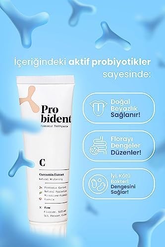Aktif Probiyotik Doğal Florürsüz Diş Macunu Zerdeçal Özüt Ilaveli Doğal Beyazlık 75 mL
