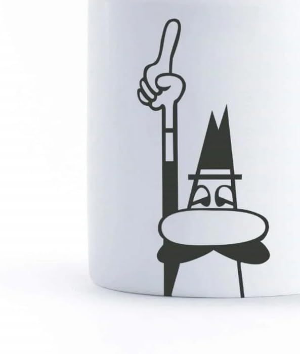 - Kupa - Mug - 250mL - İkonik Bıyıklı Adam Desenli - Porselen
