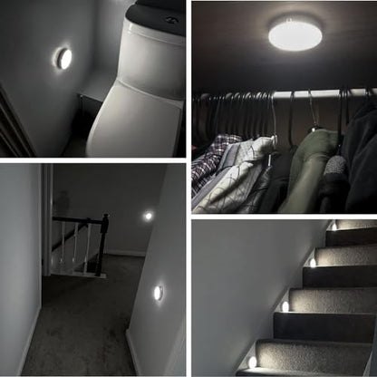 Akynite Hareket Sensörü Gece Lambası USB Şarj Edilebilir, Soğuk Beyaz ve Kısılabilir, 10 LED, Manyetik Gece Lambası, Dolap Merdivenleri Koridor Banyo için Hareket Sensörü Işığı, 3 adet
