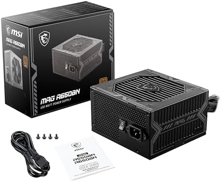 MSI MAG A650BN ATX PC güç kaynağı (650 Watt, modüler değil, 80 Plus Bronz, siyah)