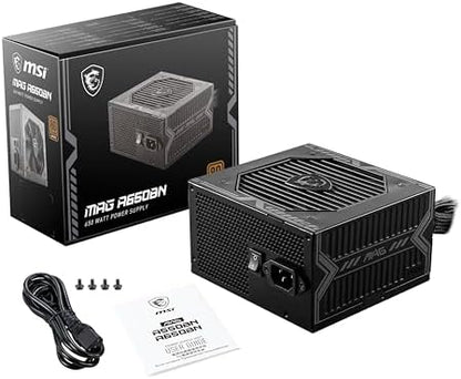 MSI MAG A650BN ATX PC güç kaynağı (650 Watt, modüler değil, 80 Plus Bronz, siyah)