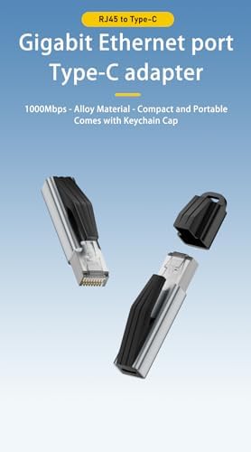 Type-C to RJ45 Ethernet Dönüştürücü Adaptör – 1000Mbps Gigabit LAN – USB-C Ethernet Çevirici OTGRJ