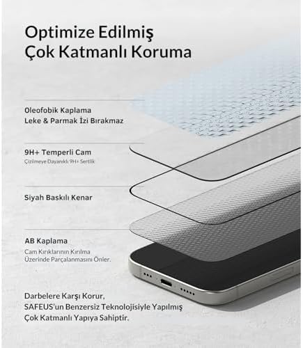 Tam Kaplayan Hayalet Parmak İzi Bırakmayan Safir Ekran Koruyucu Cam, iPhone 17 Pro İle Uyumlu