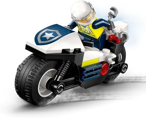 City Motosikleti Takibi 60455-4 Yaş Üzeri Kız ve Erkek Çocuklar için Motosikleti Oyuncağı, Hırsız Kaçış Kaykayı ve Mini Açılabilir ATM İçeren Yaratıcı Oyuncak Yapım Seti (65 Parça)