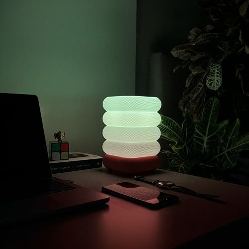 Zen Dalga RGB Masa Lambası – WiFi Akıllı Gece Lambası, Sesli Komut, 16 Milyon Renk E27 LED, Akıllı Ampul Dahil, Yatak Odası Salon Dekoratif Ambiyans Aydınlatma