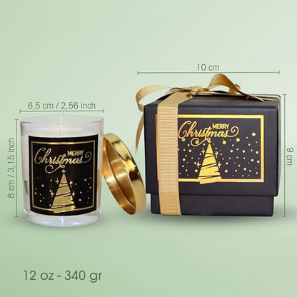 Charm Lab Candle – Yılbaşı Hediyesi, Yılbaşı Çam Ağacı, Ahşap ve Baharatlı Sandal Kokulu, Doğal Bio Balmum, 135 g Kokulu Mum, 40 Saat Yanma Süresi, Lüks Kutulu, Kadın ve Erkek için Şık Yılbaşı Hediye