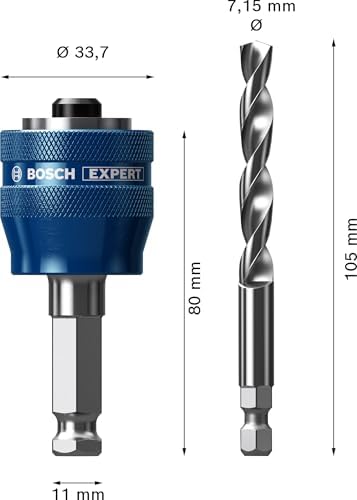2x EXPERT Power Change Plus Delik Açma Testeresi Sistem Adaptörleri ve Delme Uçları (, Ø 7,15 mm, Şaft, biçimi Altıgen mm, Aksesuar Darbeli Matkap/Vidalama)