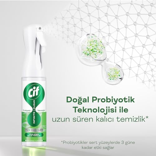 Infinite Clean Doğal Probiyotikli Yedek Şişe Tüm Yüzeyler İçin Misket Limonu & Limon Otu 280 ml