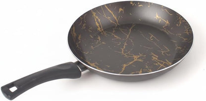 Desert 26 cm Eco Tava Siyah Üzeri Gold İzmir Desen - Yanmaz Yapışmaz Granit Efektli Günlük Kızartma ve Omlet Tavası