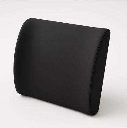 Ergonomik Bel Destek Yastığı, Siyah, 35x34x12 Cm, Yıkanabilir Kılıf, Ayarlanabilir Kemer, Ofis ve Araba için