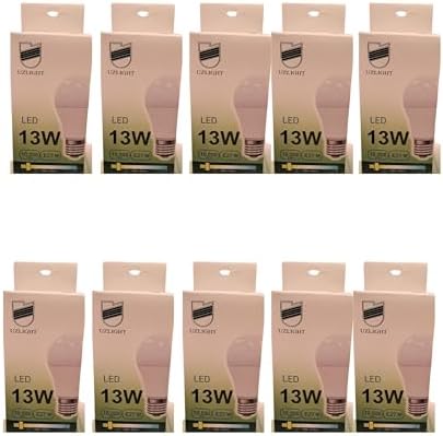 10'lu Uzlight 13W A60 E27 Duy 3000K Sarı Işık Led Ampul