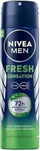 NIVEA MEN Erkek Sprey Deodorant Fresh Sensation 150 ml, Ter ve Ter Kokusuna Karşı 72 Saat Anti-perspirant Koruma, Ferah Koku