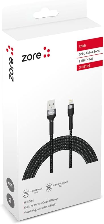 Senon Zore Shira Serisi Lightning USB Kablo 3m