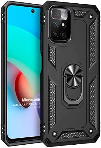 Xiaomi Redmi 10 2022 için Kılıf Military Ring Holder Siyah [Redmi 10 2022 ile Uyumlu Kılıf - Siyah]