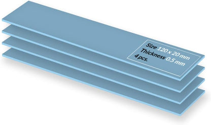 ARCTIC TP-3: Üstün Performanslı Termal Ped, 120 x 20 x 0,5 mm (Performans Kaybı Olmadan 2,0 mm'ye Kadar İstiflenebilir), 4 Adet - Yüksek Performans, Özellikle Yumuşak, İdeal Boşluk Doldurucu, Köprü