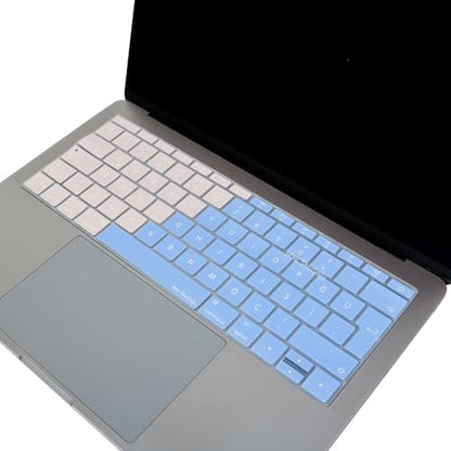Türkçe Q Klavye Koruyucu MacBook A1534 A1708 Uyumlu UK Avrupa Ters L Enter Silikon Klavye Koruyucu Renkli Pastel Tasarım Mavi Pembe