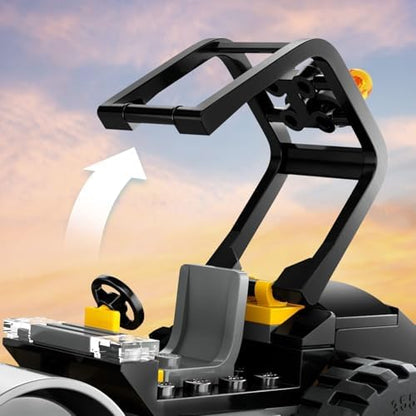 City Yol Silindiri 60401 – 5 Yaş ve Üzeri Kız ve Erkek Çocuklar için Doğum Günü Hediyesi Fikri, Kürekli ve Baretli İnşaat İşçisi Minifigürü İçeren Yaratıcı Oyuncak Yapım Seti (78 Parça)