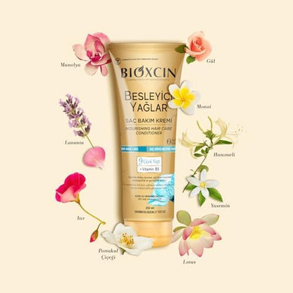 Besleyici Saç Bakım Kremi – 9 Çiçek Yağı, B5 Vitamini ve BioComplex B11 İçeren Yoğun Nemlendirici Krem – 250 ml – Kuru ve Yıpranmış Saçlar İçin