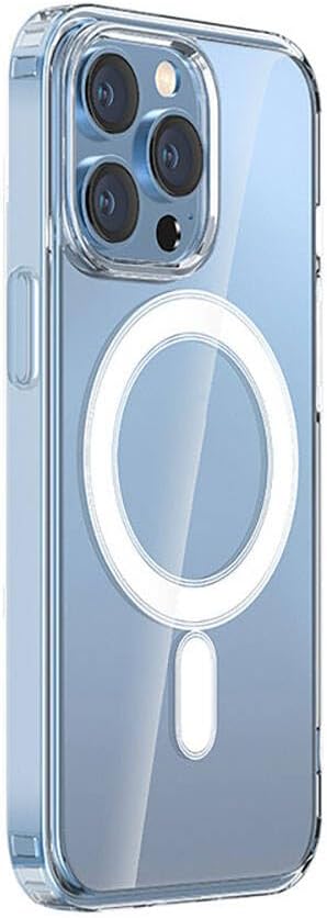 Apple için uyumlu iPhone 15 Pro Max Kılıf M-safe Şarj Özellikli Şeffaf Sert PC Zore Embos Kapak Renksiz