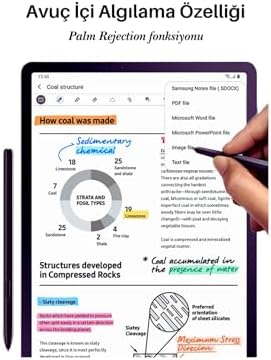 Galaxy Tab S9 FE - S9 Plus Uyumlu Avuç İçi Algılamayan Dokunmatik Stylus SPen Kalem