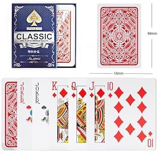 Pvc Plastik Kırmızı Su Geçirmez Poker iskambil Oyun Kağıdı rd63kr