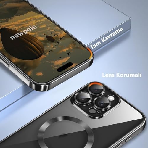iPhone 16 Pro için MagSafe ile Uyumlu Kılıf Kroin Darbelere Dayanıklı Sararma Karşıtı Lens Koruyuculu Güçlü Manyetik Tutuş Apple iPhone 16 Pro için MagSafe ile Uyumlu Kılıf