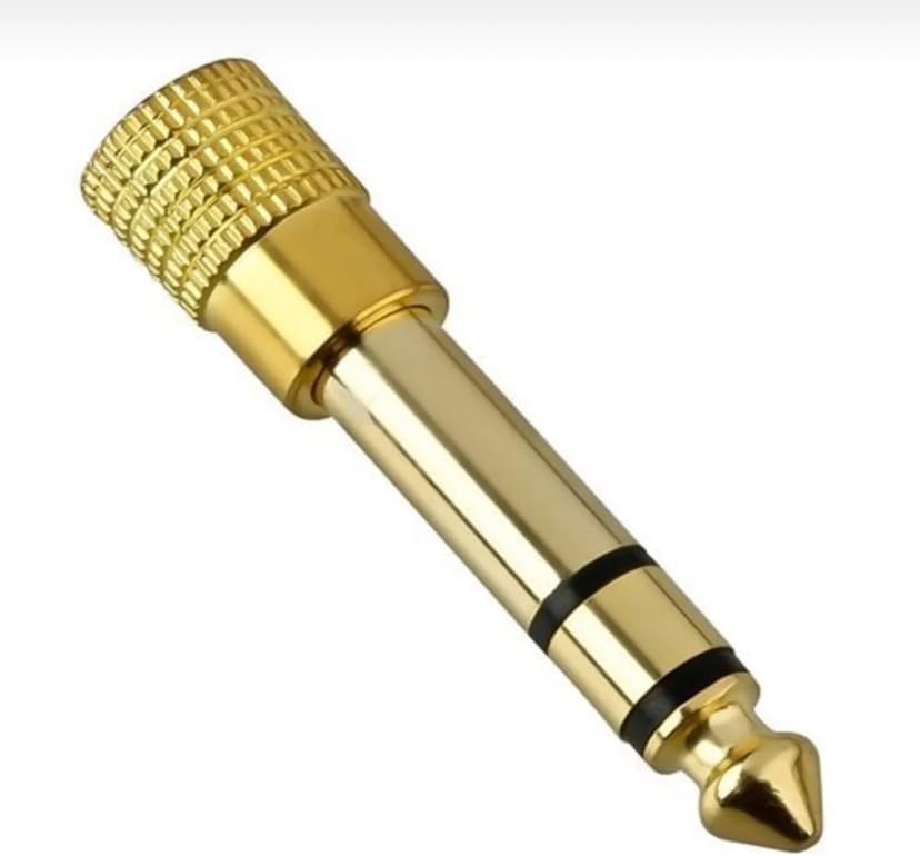 Kablo Jak Dönüştürücü - Jack Çevirici erkek 6.5mm - dişi 3.5mm Siyah Jack Fiş jack Çevirici Stereo